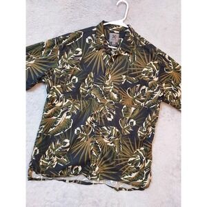 Vertx Shirt Mens Large Floral Camo Green Work Wear Outdoor Utility Stretch